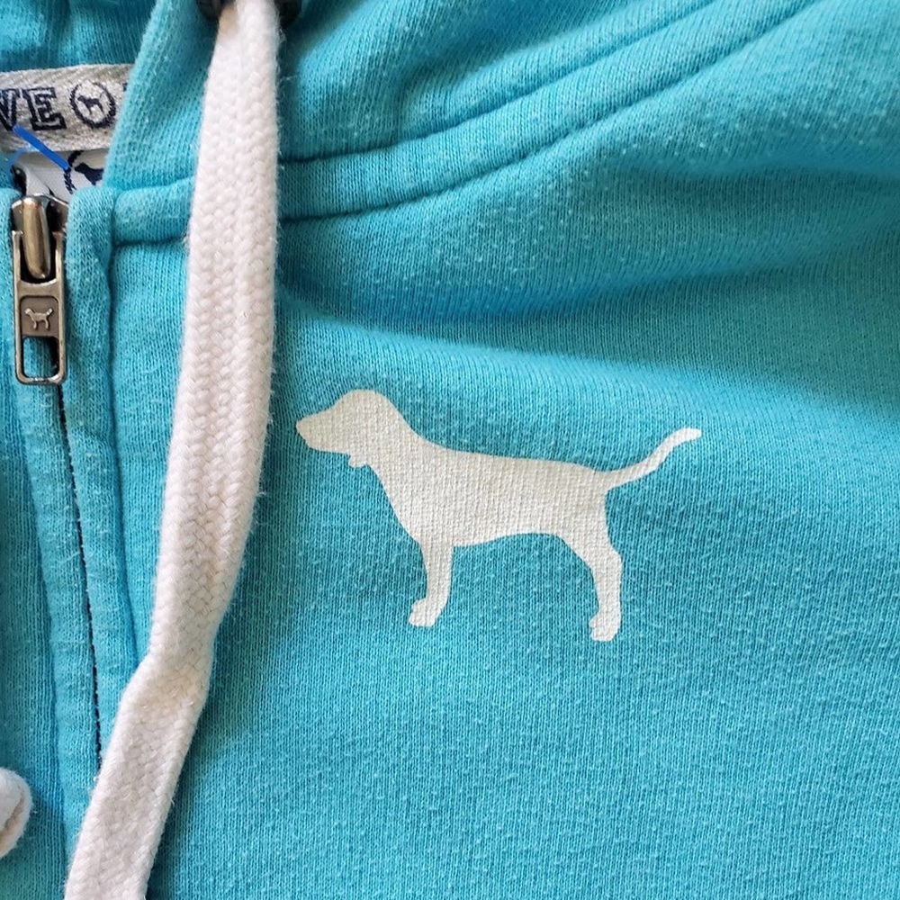 PINK VICTORIA'S SECRET LIGHT BLUE HOODIE - Picture 3 of 6